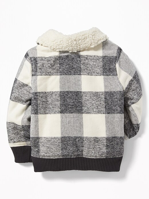 View large product image 2 of 4. Flannel Sherpa-Lined Bomber Jacket for Toddler Boys