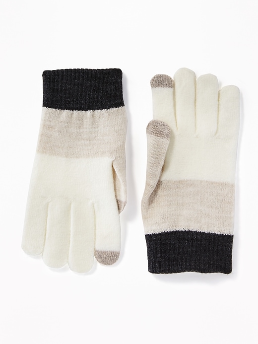 View large product image 1 of 1. Printed Text-Friendly Sweater Gloves for Women