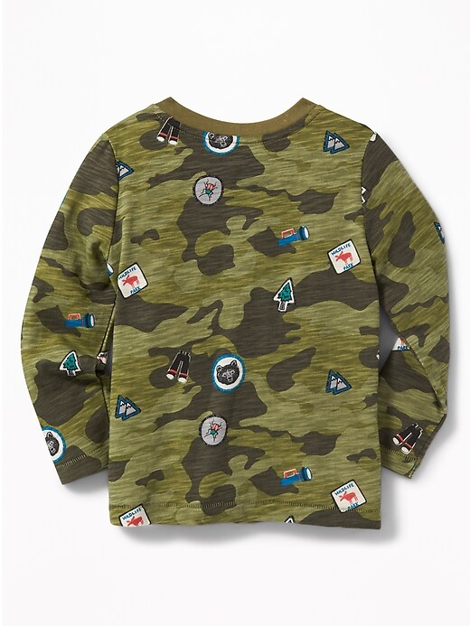 View large product image 2 of 2. Camo-Print Pocket Henley for Toddler Boys