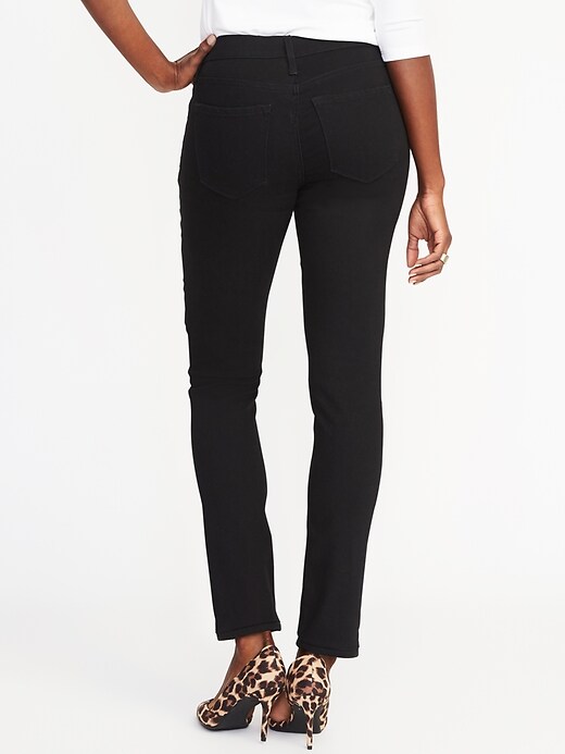 View large product image 2 of 3. Mid-Rise Curvy Straight Jeans for Women