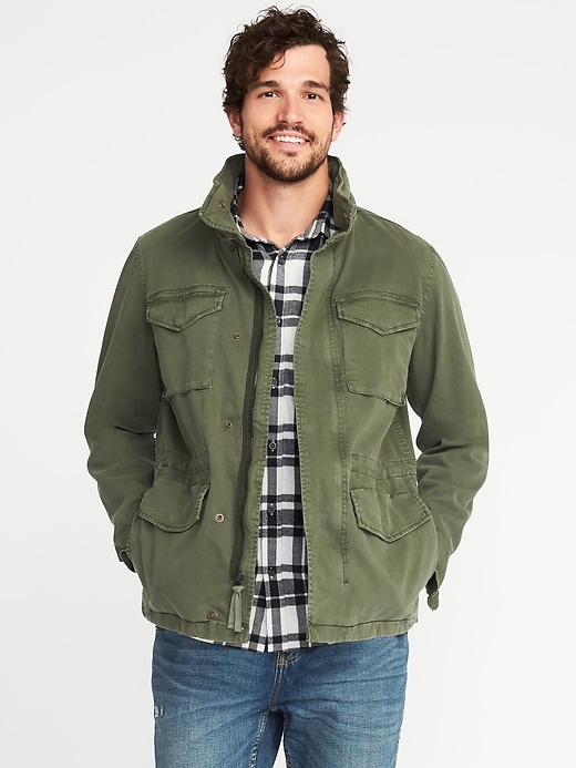 View large product image 1 of 1. Garment-Dyed Built-In-Flex Twill Jacket for Men