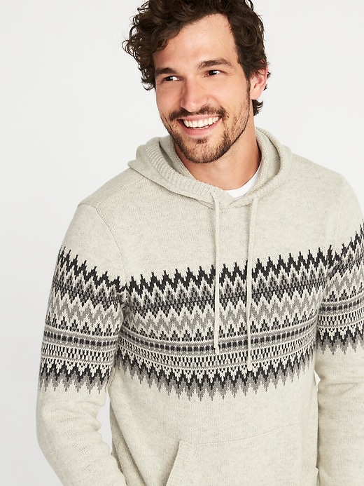 Image number 4 showing, Fair Isle Sweater Hoodie for Men