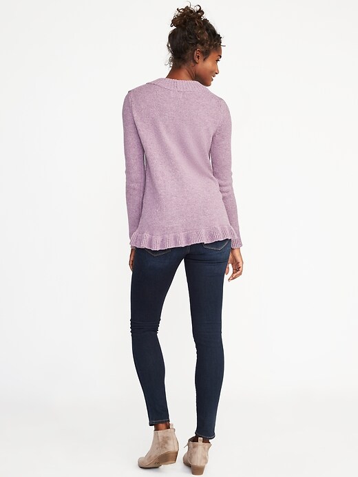 Image number 2 showing, Ruffle-Hem Sweater for Women