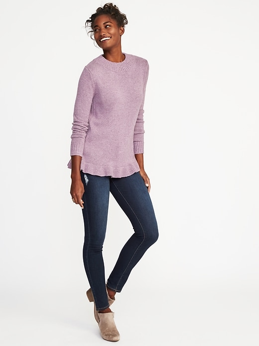 Image number 3 showing, Ruffle-Hem Sweater for Women