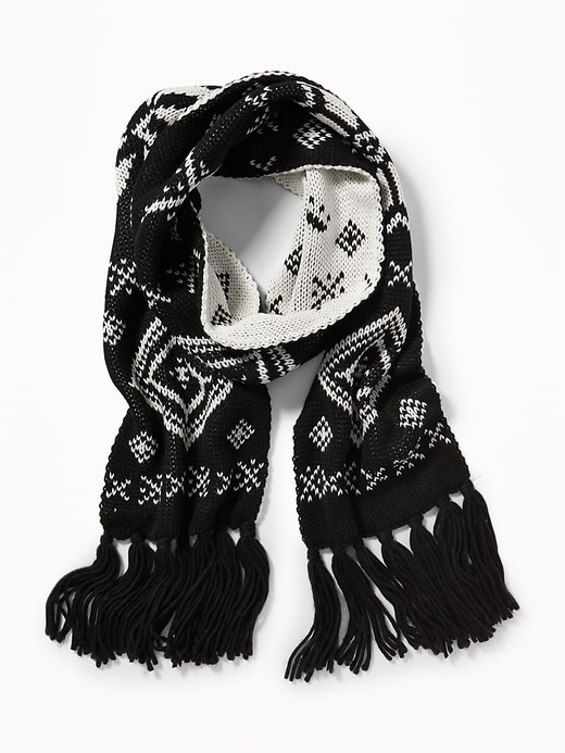 View large product image 2 of 2. Patterned Sweater-Knit Scarf for Women