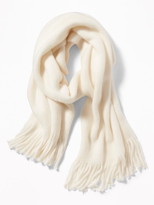 View large product image 2 of 2. Solid Fringe Scarf for Women