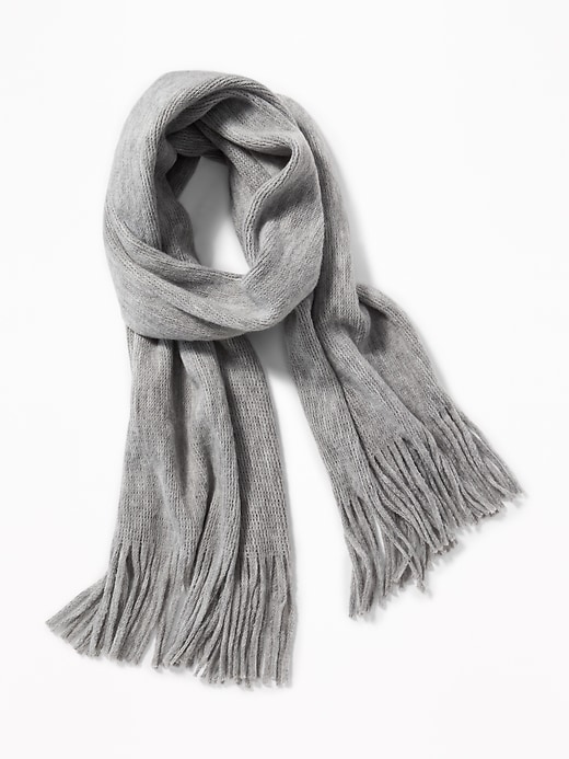 View large product image 2 of 2. Solid Fringe Scarf for Women