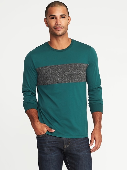 View large product image 1 of 1. Soft-Washed Color-Block Tee for Men