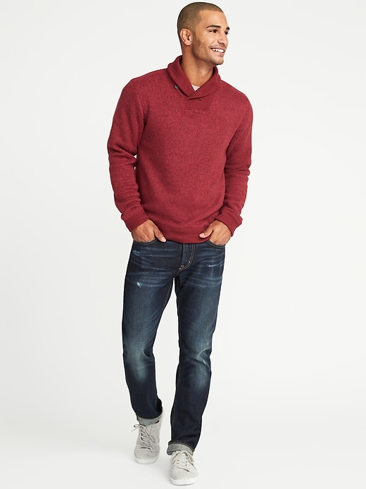 Image number 3 showing, Shawl-Collar Sweater-Fleece Pullover for Men