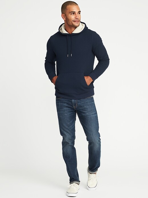 Image number 3 showing, Thick Waffle-Knit Sherpa-Lined Hoodie for Men