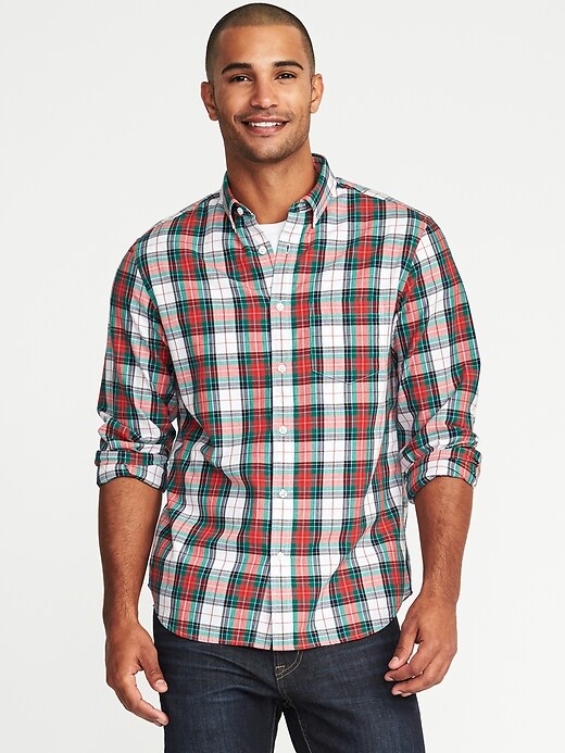 View large product image 1 of 1. Regular-Fit Tartan Classic Shirt for Men