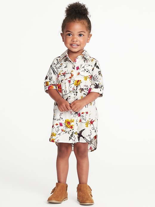 View large product image 1 of 1. Floral Shirt Dress for Toddler Girls