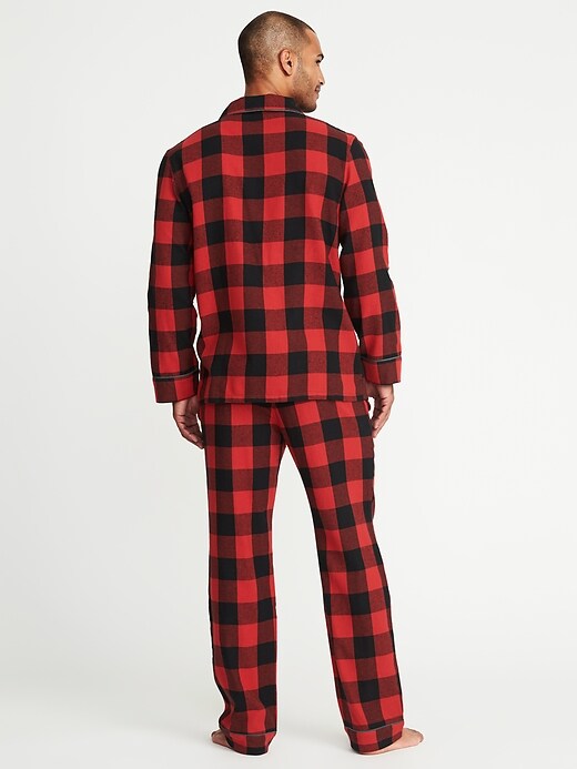 View large product image 2 of 2. Patterned Flannel Pajama Set for Men