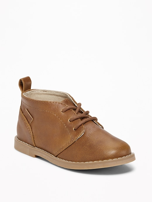 View large product image 1 of 4. Faux-Leather Desert Boots for Toddler Boys