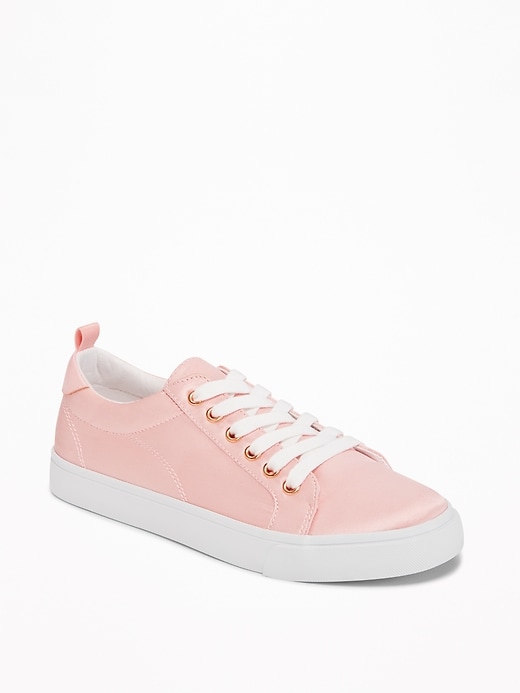 View large product image 1 of 1. Lace-Up Satin Sneakers for Girls