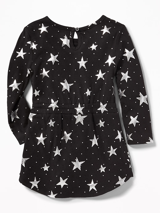 View large product image 2 of 3. Foil Star-Print Jersey Dress for Toddler Girls