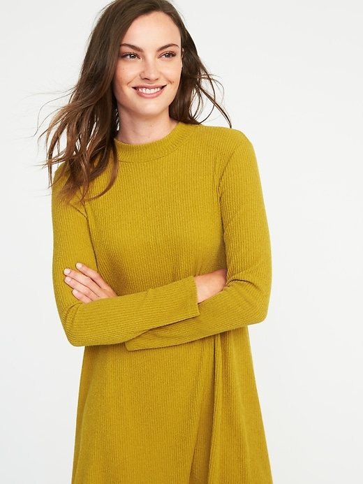 Image number 3 showing, Mock-Neck Sweater Swing Dress for Women
