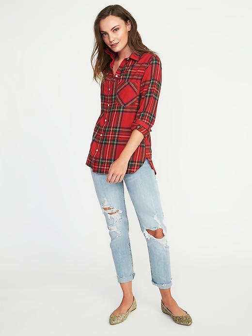 Image number 3 showing, Classic Flannel Shirt for Women