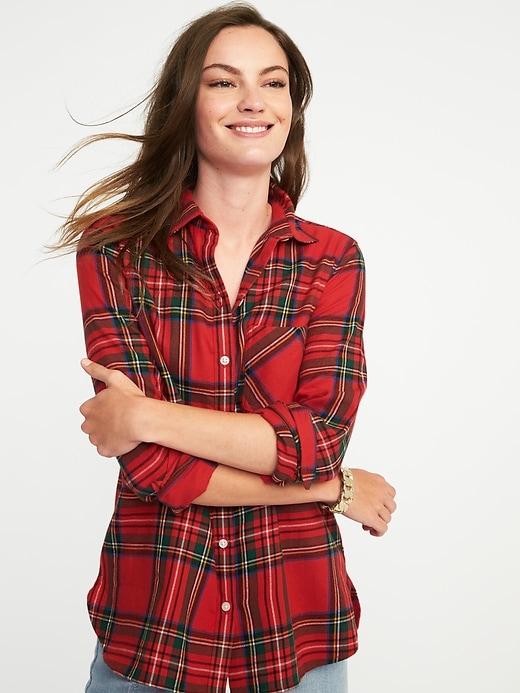 Image number 4 showing, Classic Flannel Shirt for Women