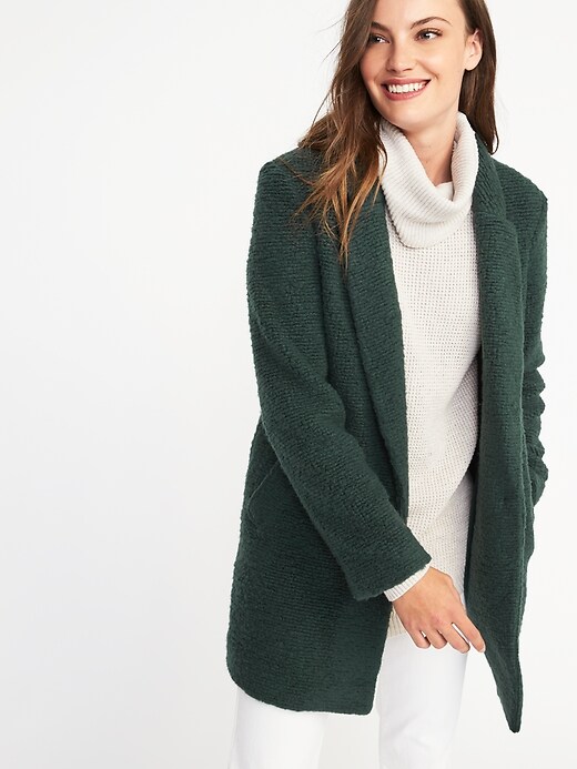 Image number 4 showing, Textured-Bouclé Everyday Coat for Women