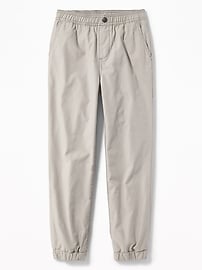 View large product image 3 of 3. Jersey-Lined Twill Joggers For Boys