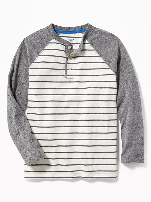 View large product image 1 of 3. Raglan-Sleeve Henley For Boys
