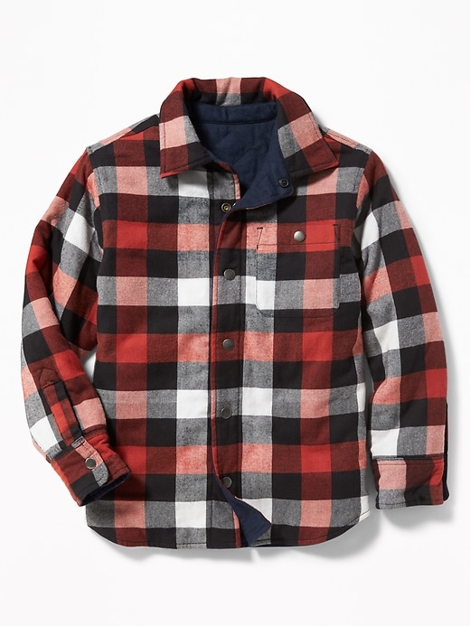 View large product image 1 of 3. Reversible Flannel Shirt Jacket For Boys
