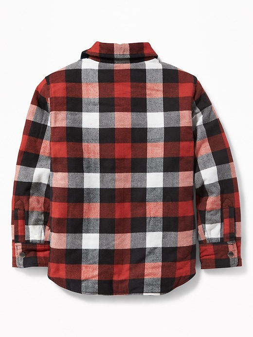 View large product image 2 of 3. Reversible Flannel Shirt Jacket For Boys
