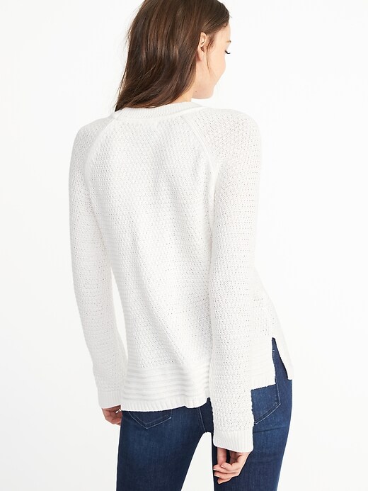 Image number 2 showing, Textured Raglan-Sleeve Sweater for Women