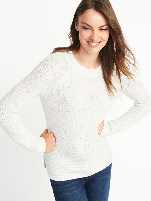 Image number 4 showing, Textured Raglan-Sleeve Sweater for Women