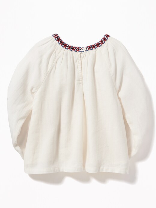 View large product image 2 of 4. Embroidered Crepe Swing Top for Toddler Girls