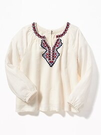 View large product image 4 of 4. Embroidered Crepe Swing Top for Toddler Girls