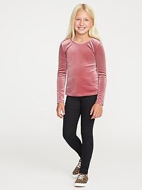 View large product image 3 of 3. Fitted Velvet Keyhole Top for Girls
