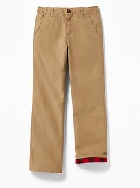 View large product image 3 of 3. Straight Flannel-Lined Khakis For Boys