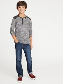 View large product image 3 of 3. Color-Blocked Sweater-Knit Henley For Boys