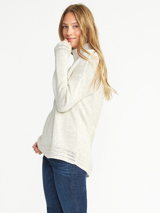 Image number 1 showing, Mock-Neck Hi-Lo Sweater for Women