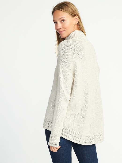 Image number 2 showing, Mock-Neck Hi-Lo Sweater for Women