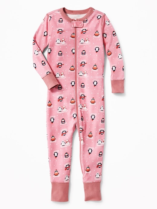View large product image 1 of 1. Seasonal-Print One-Piece Sleeper For Toddler & Baby
