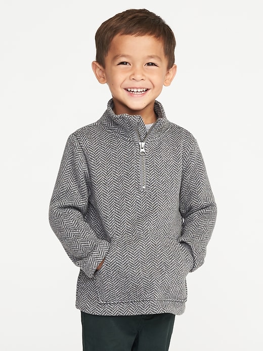 View large product image 1 of 1. Mock-Neck 1/4-Zip Pullover for Toddler Boys