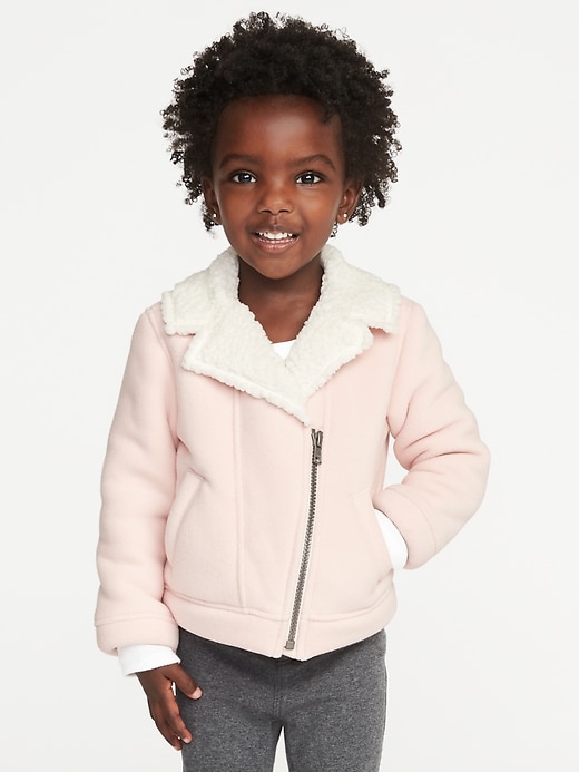 View large product image 1 of 4. Micro Performance Fleece Moto Jacket for Toddler Girls