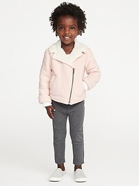 View large product image 3 of 4. Micro Performance Fleece Moto Jacket for Toddler Girls