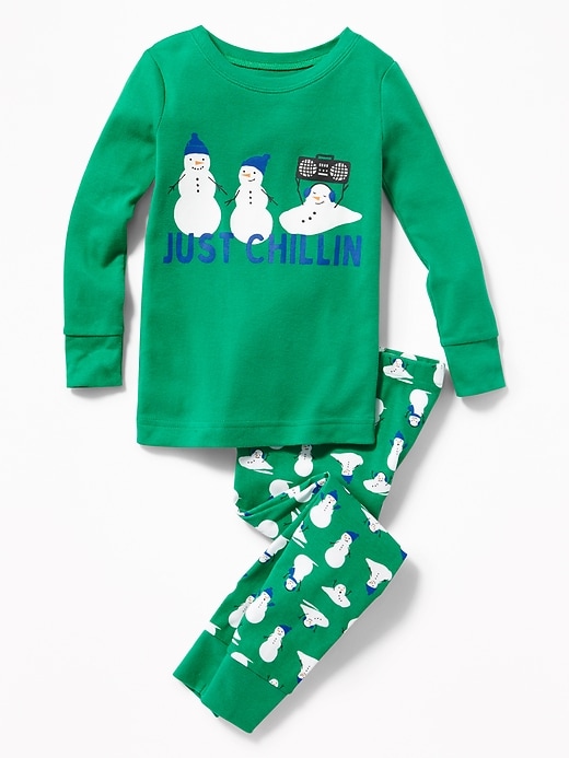 View large product image 1 of 1. 2-Piece Snowman-Graphic Sleep Set for Toddler & Baby