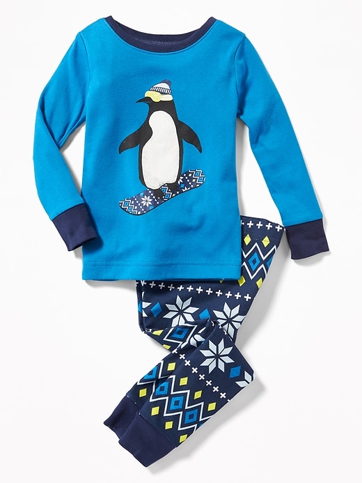 View large product image 1 of 1. Penguin Snowboarder Sleep Set for Toddler & Baby