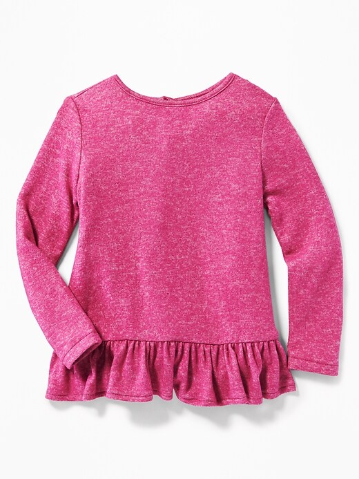 View large product image 1 of 2. Plush-Knit Ruffle-Hem Top for Toddler Girls