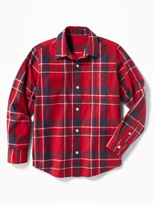 View large product image 1 of 1. Built-In Flex Classic Plaid Shirt For Boys