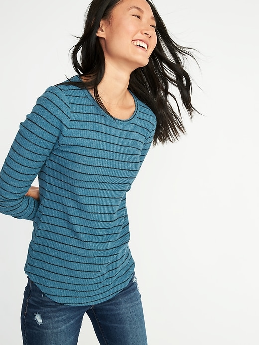Image number 4 showing, Plush Rib-Knit Pullover for Women