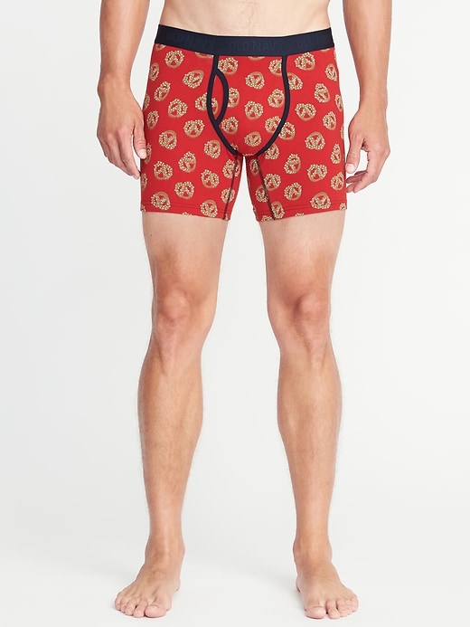 View large product image 1 of 1. Printed Soft-Washed Boxer-Briefs for Men