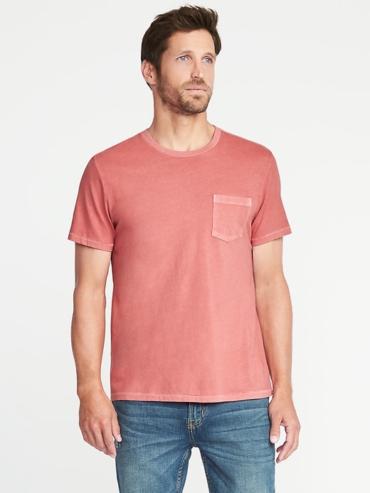 View large product image 1 of 1. Garment-Dyed Pocket Tee for Men
