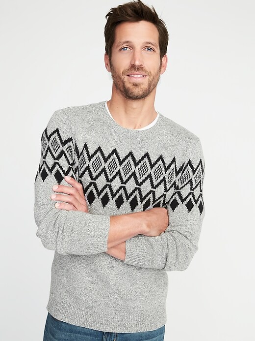 Image number 4 showing, Fair Isle Crew-Neck Sweater for Men