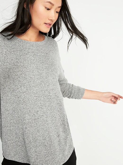 Image number 4 showing, Plush-Knit Pocket Tee for Women
